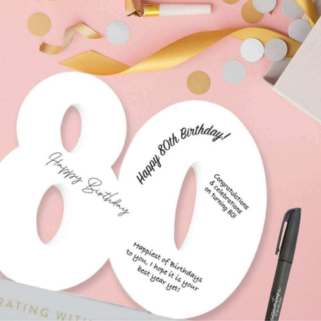 Signature Numbers - 80th Birthday - Funky Gifts NZ