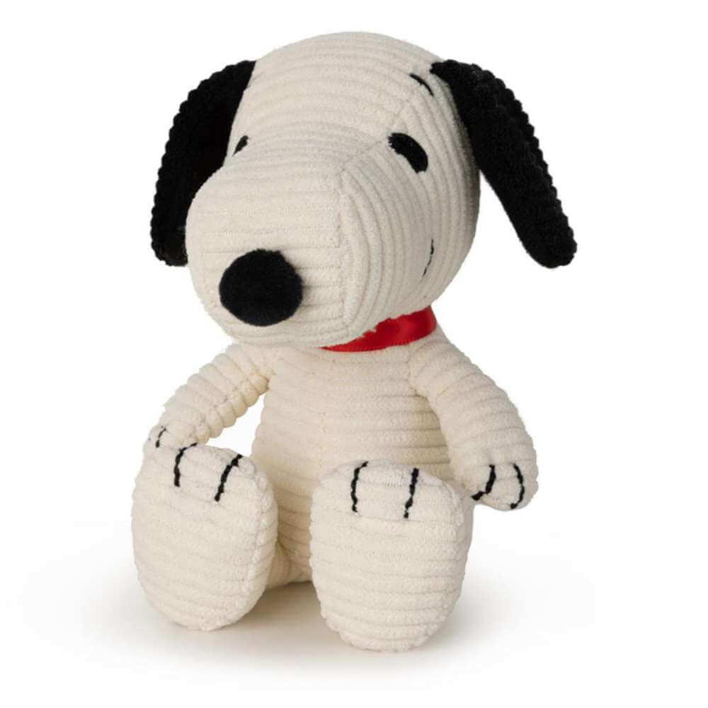 Sitting Snoopy Corduroy Cream 12cm - Funky Gifts NZ