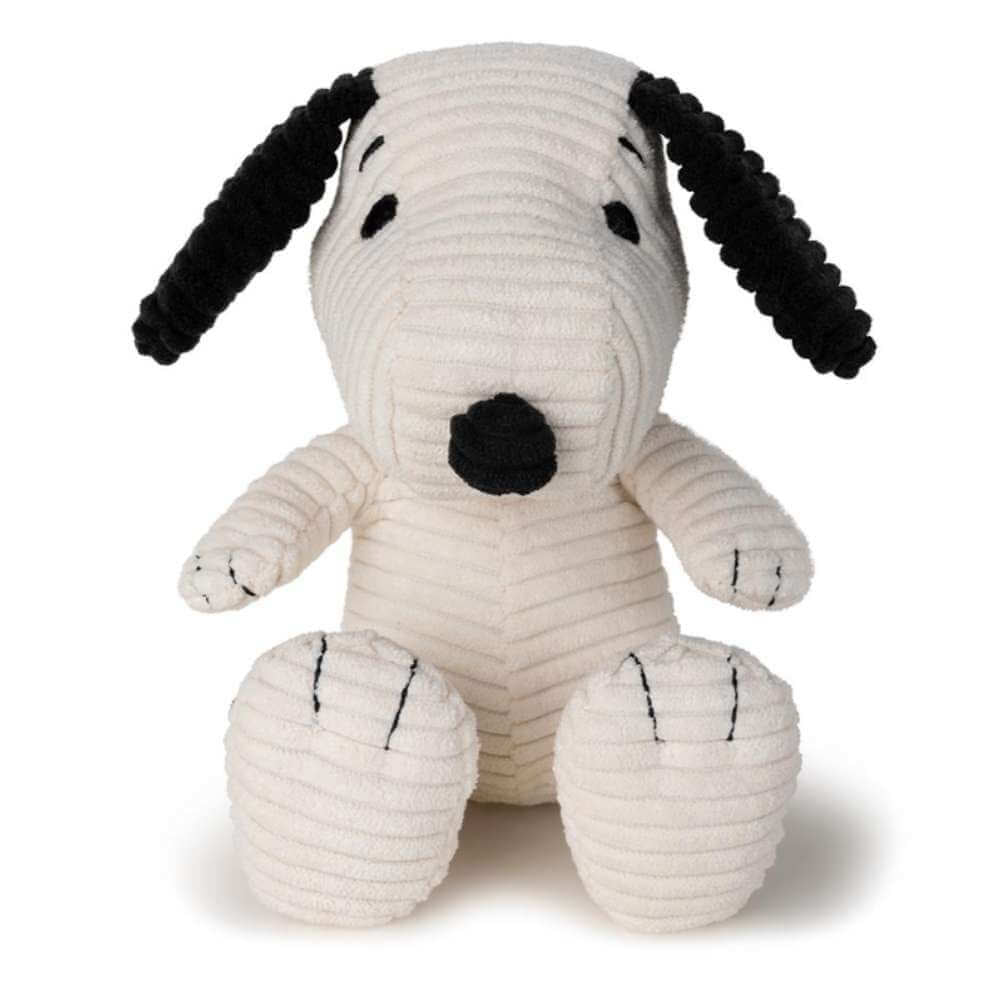 Snoopy ECO Corduroy Cream 19cm - Funky Gifts NZ