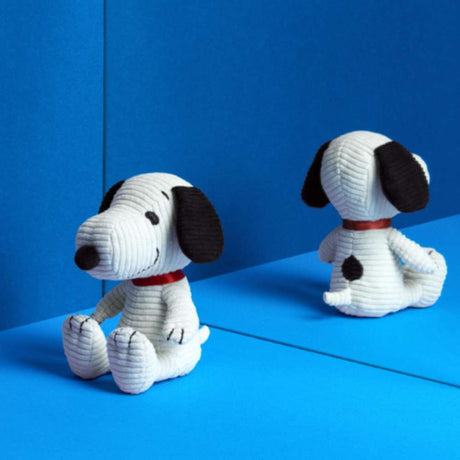 Sitting Snoopy Corduroy Cream 12cm - Funky Gifts NZ