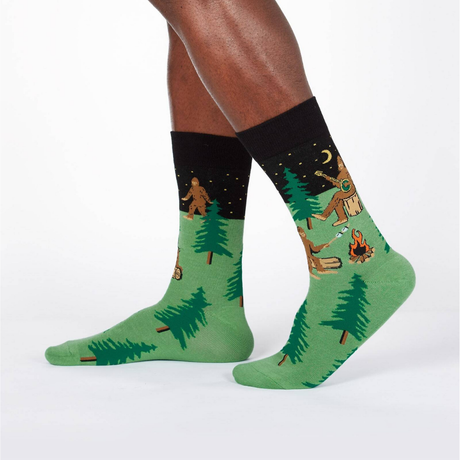 Sock It To Me Socks - Men's Crew -  Sasquatch Camp Out - Funky Gifts NZ