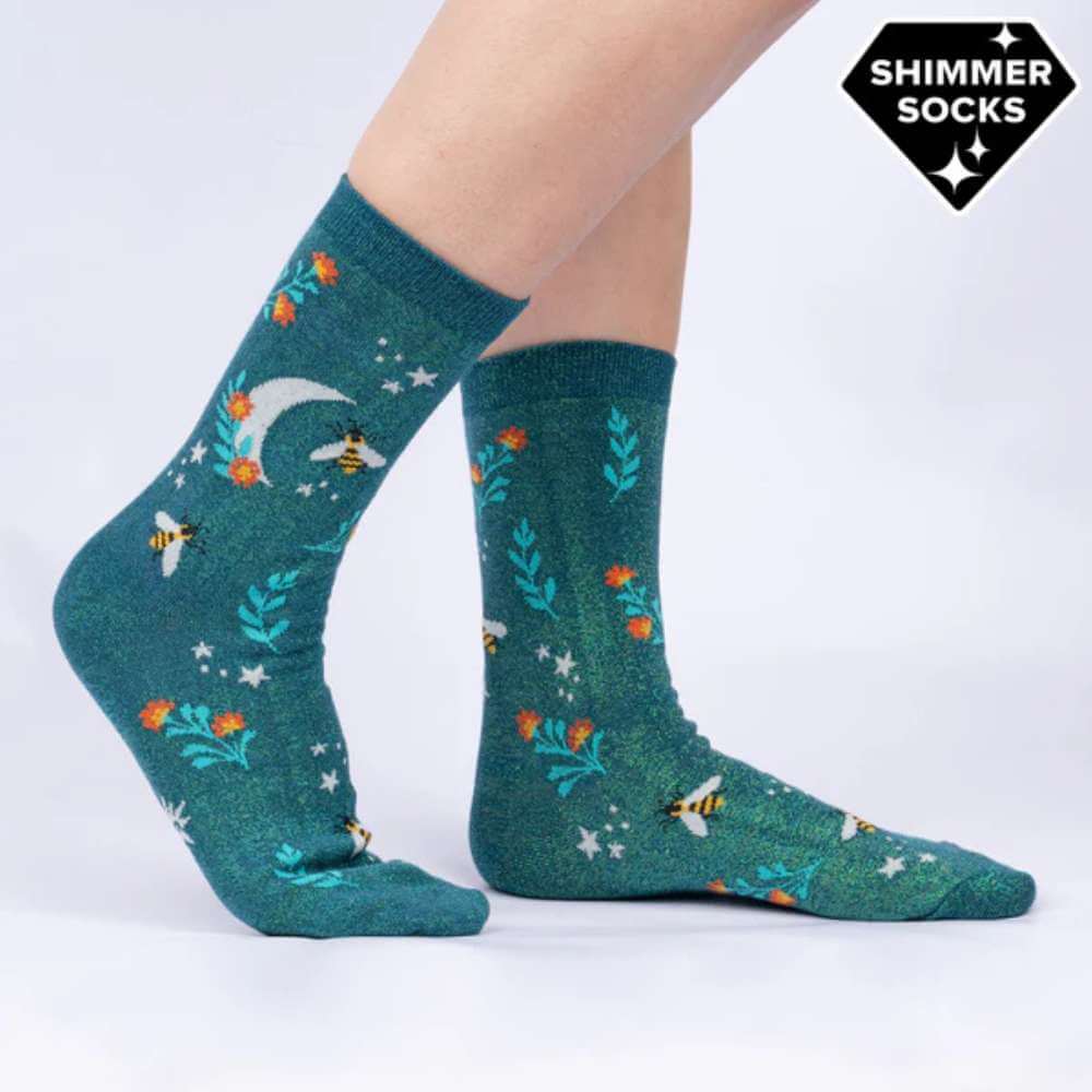 Sock It To Me Socks - Women's Crew - Bee Dazzling - Funky Gifts NZ