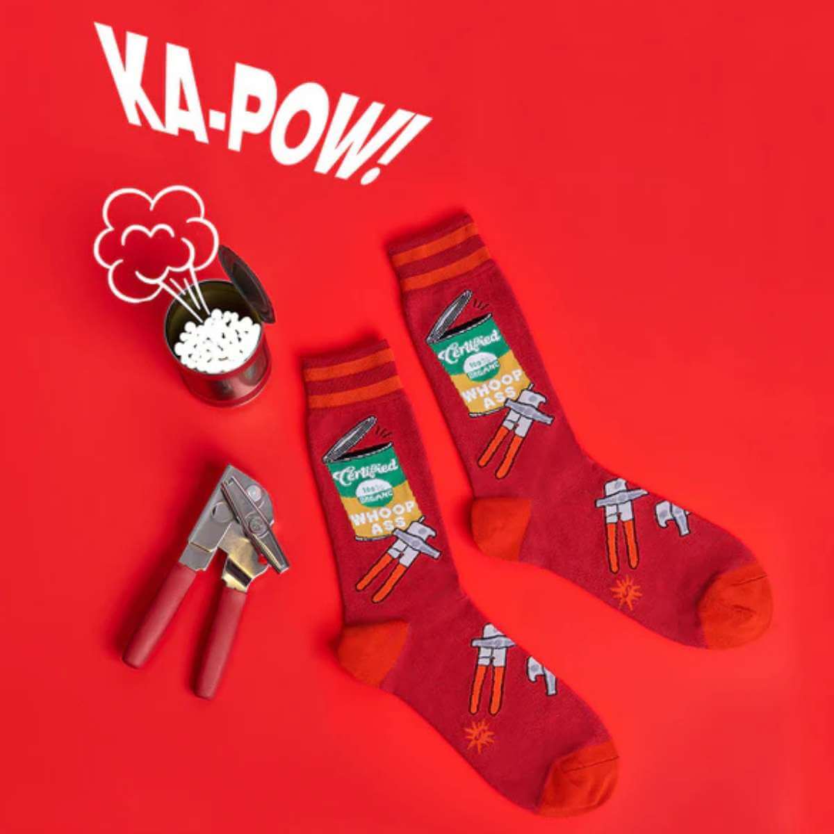 Sock It To Me Socks - Men's Crew - Opening Up A Can - Funky Gifts NZ