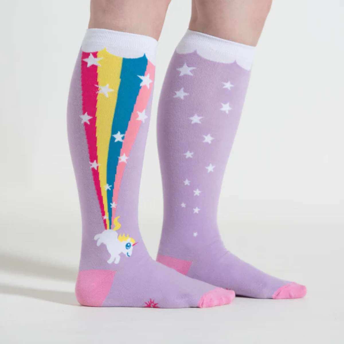 Sock It To Me Socks - Women's Knee High - Rainbow Blast - Funky Gifts NZ