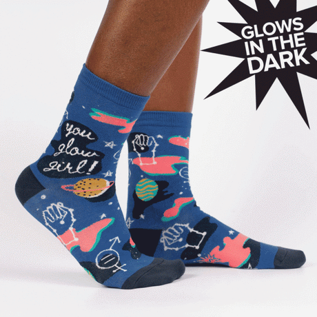 Sock It To Me - Women's Crew Socks - You Glow Girl (Glow-in-the-Dark) - Funky Gifts NZ