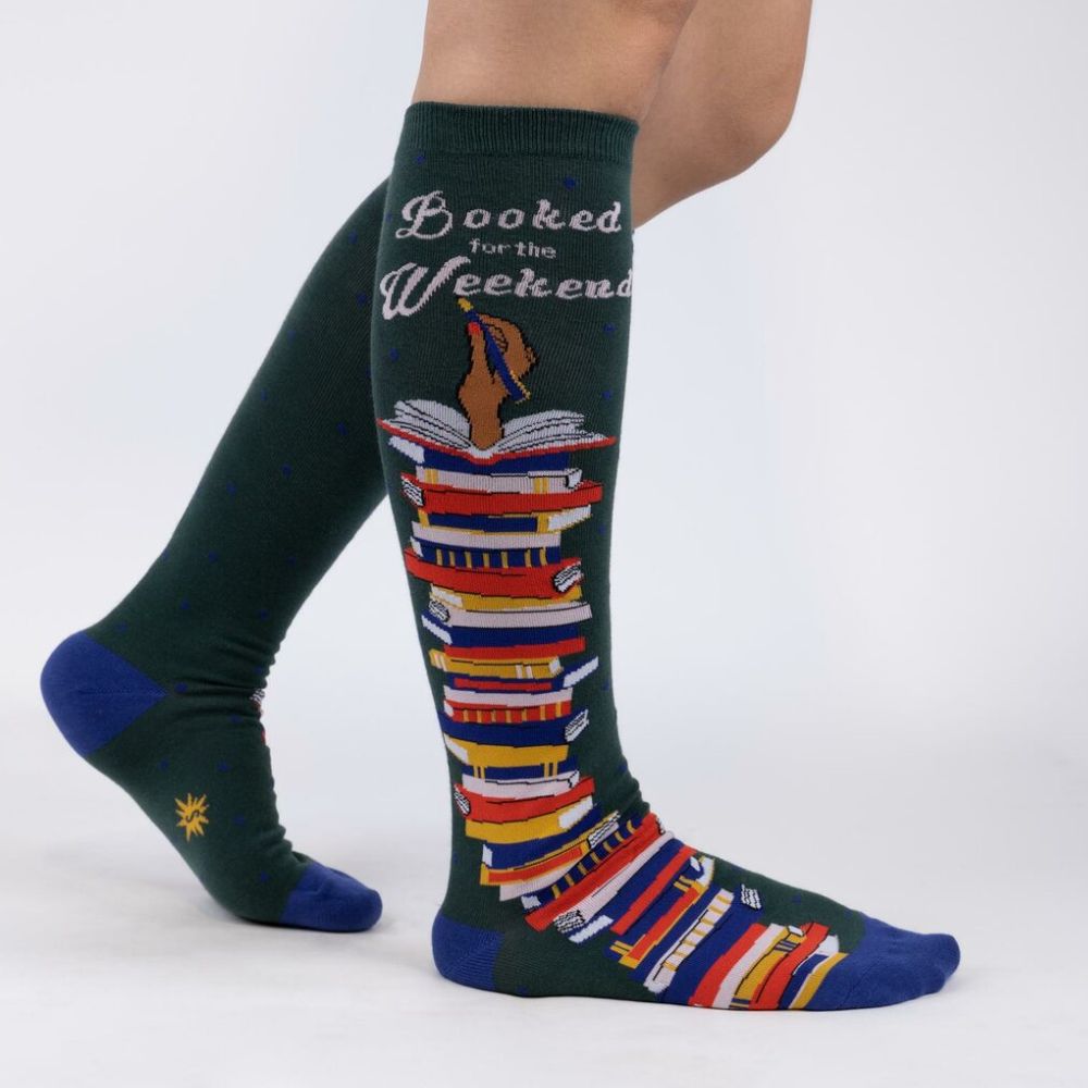 Sock It To Me - Knee High Socks - Booked For The Weekend - Funky Gifts NZ