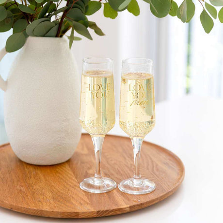 Wedding Love You Wine Glass Set - Funky Gifts NZ