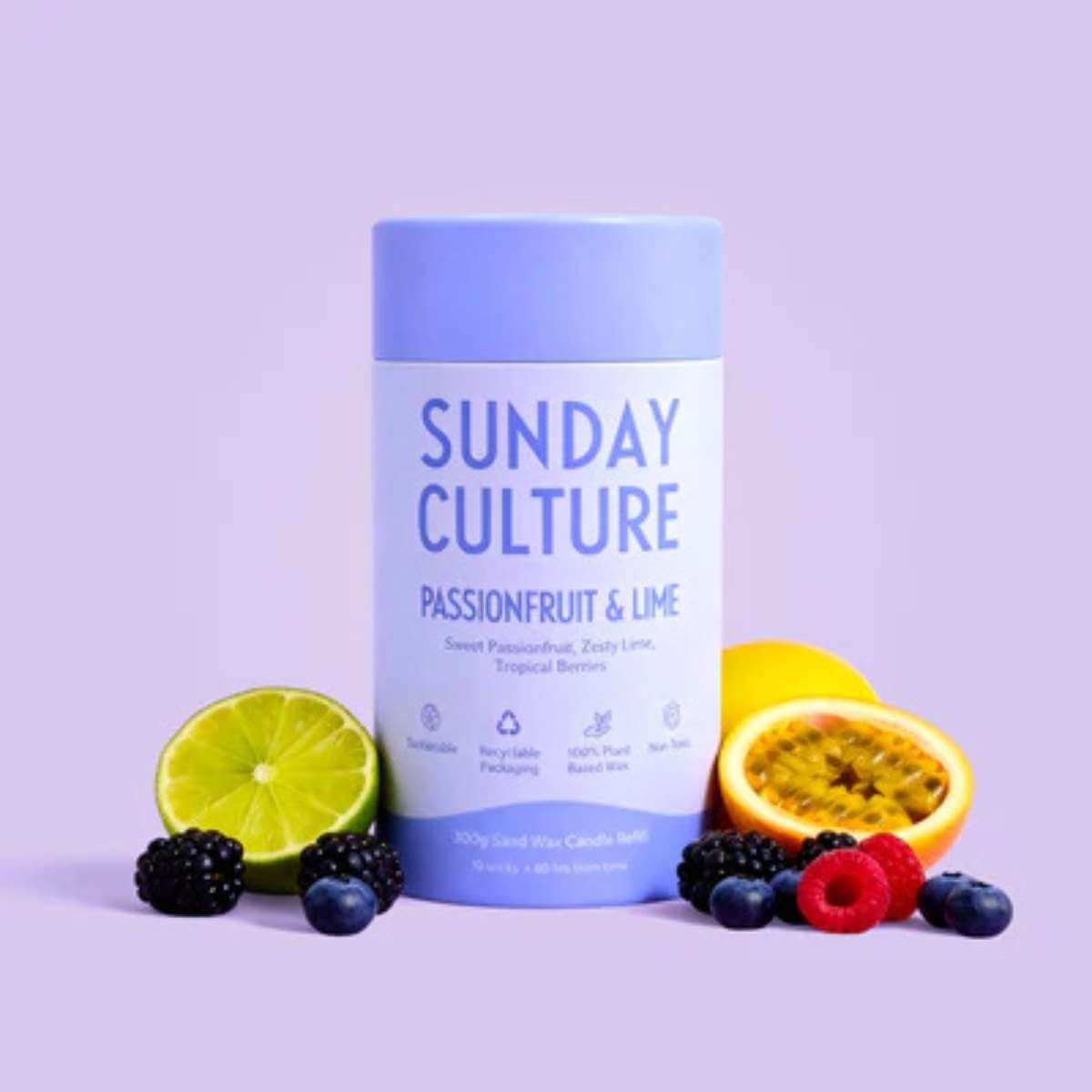 Sunday Culture Sand Wax Ready To Pour - Passionfruit & Lime 300g - Funky Gifts NZ