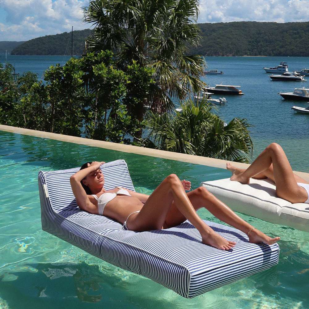 SunnyLife Luxe Lie-On Lounger  Le Weekend Navy - Funky Gifts NZ