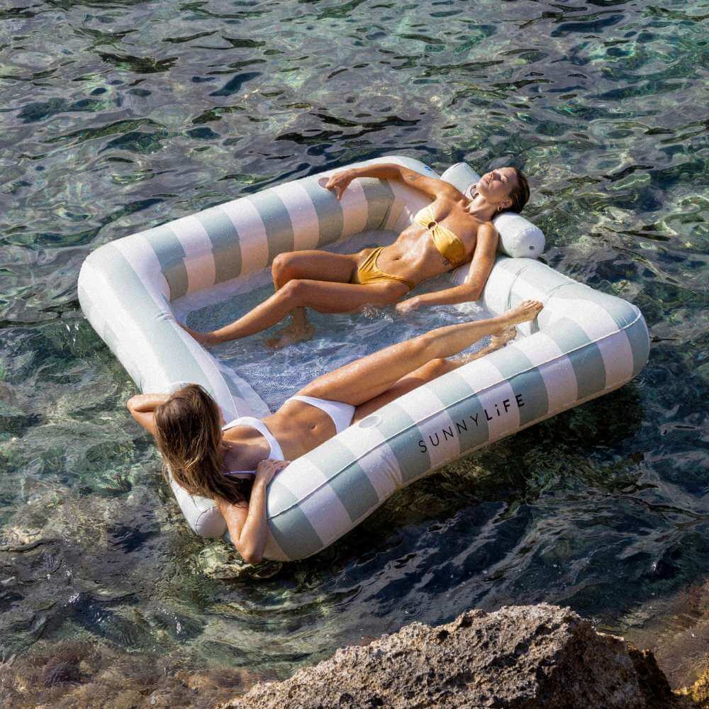 SunnyLife Luxe Twin Hammock Float The Vacay Soft Olive - Funky Gifts NZ