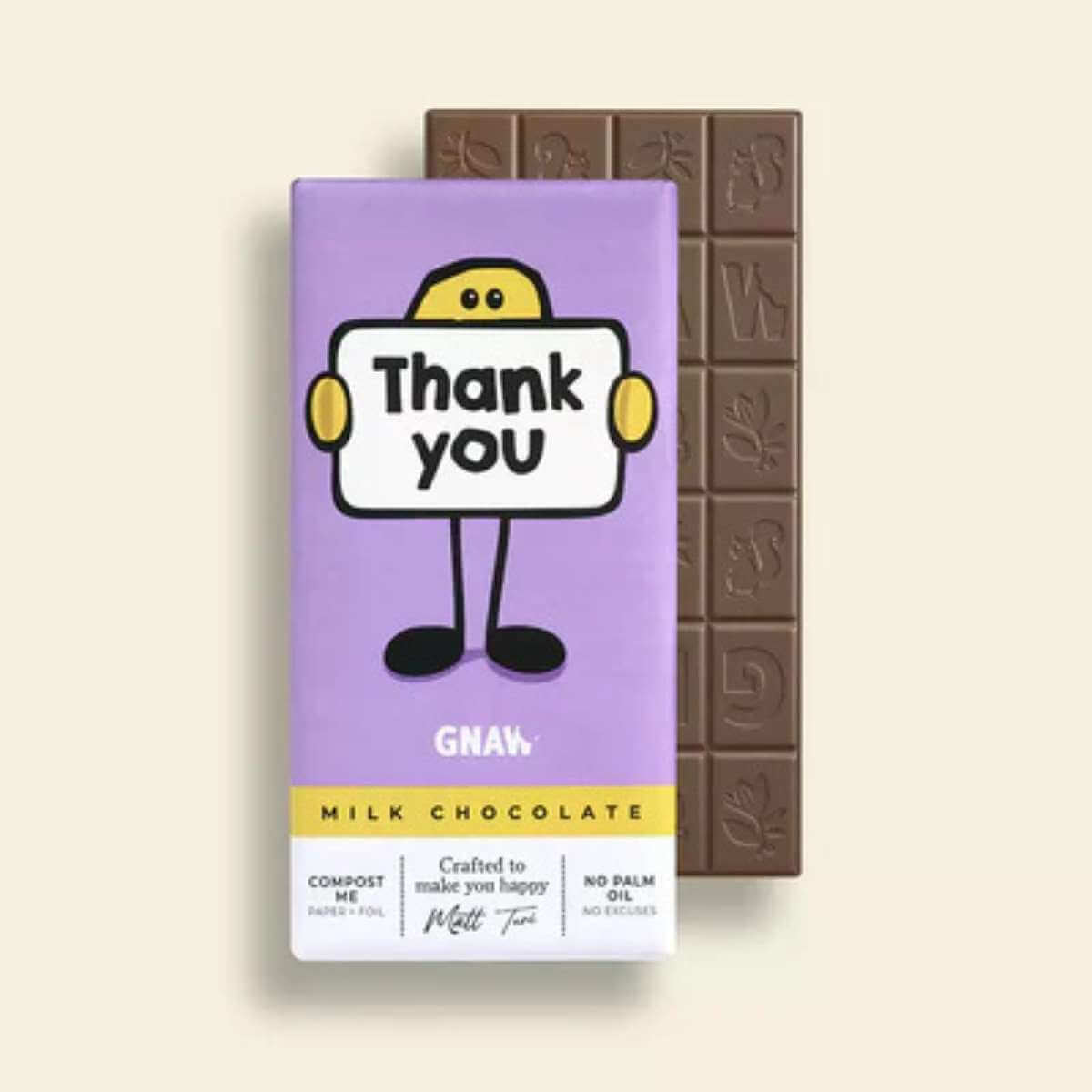 'Thank You' - Milk Chocolate Gift Bar - Funky Gifts NZ