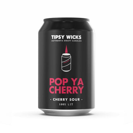 Tipsy Wicks Can Candle - Pop Ya Cherry - Funky Gifts NZ