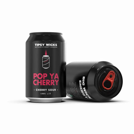Tipsy Wicks Can Candle - Pop Ya Cherry - Funky Gifts NZ