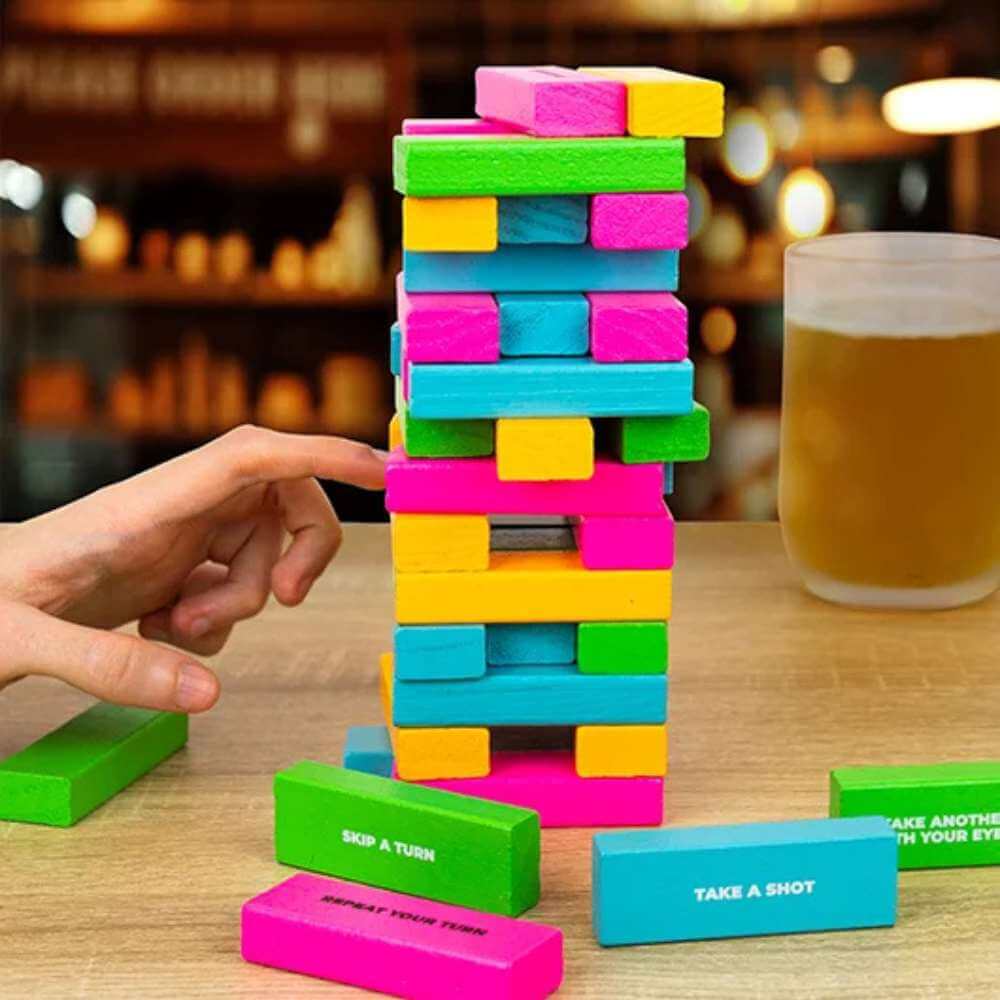 Tipsy Topple Tower - The Drinking Game - Funky Gifts NZ