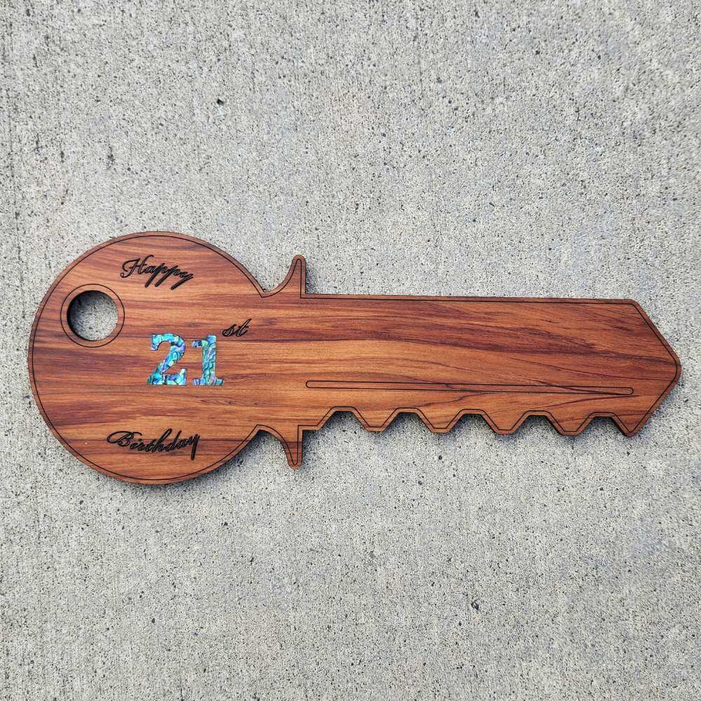 Traditional Wooden 21st Key - Funky Gifts NZ