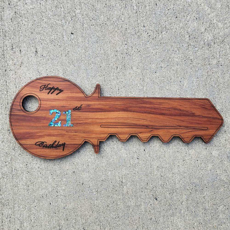 Traditional Wooden 21st Key - Funky Gifts NZ