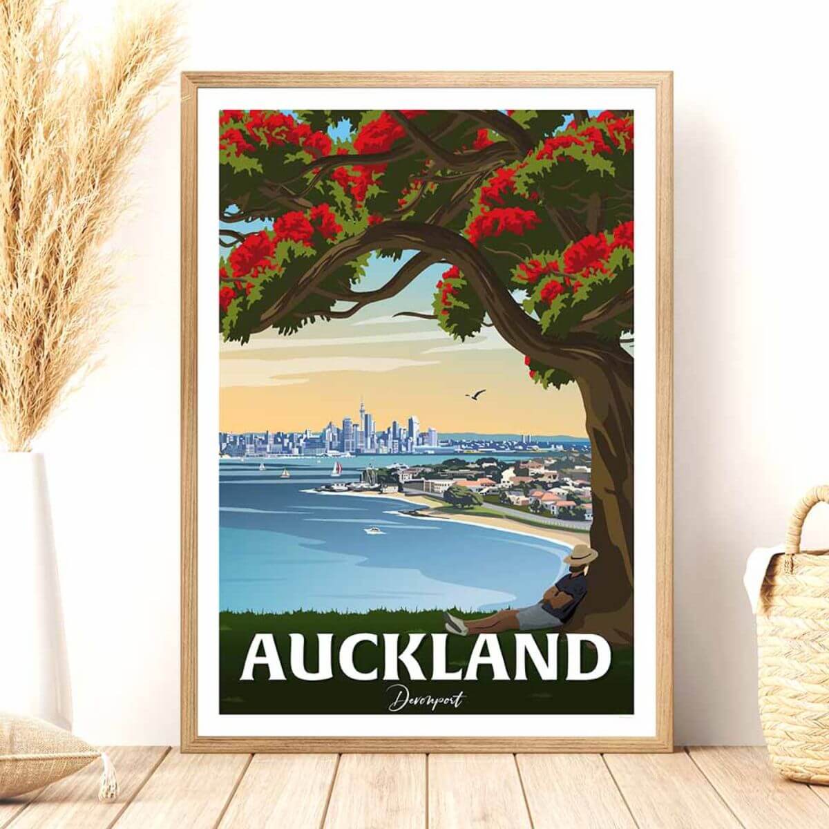 A4 Travel Poster - Auckland Devonport - Funky Gifts NZ