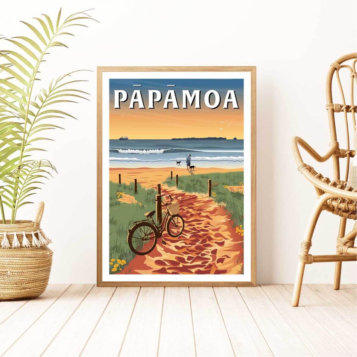 A4 Travel Poster - Papamoa Motiti - Funky Gifts NZ