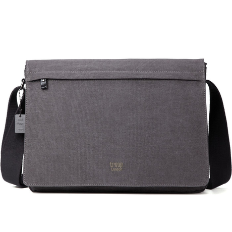 Troop Classic Laptop Messenger Bag (Front Flap) LARGE - Charcoal TRP0371 - Funky Gifts NZ