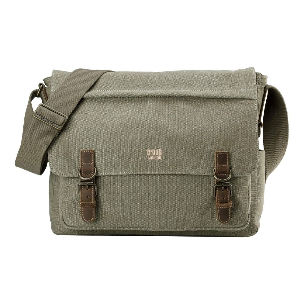 Troop London Classic Laptop Messenger Bag - Khaki TRP0207 - Funky Gifts NZ