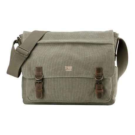 Troop London Classic Laptop Messenger Bag - Khaki TRP0207 - Funky Gifts NZ