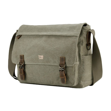 Troop London Classic Laptop Messenger Bag - Khaki TRP0207 - Funky Gifts NZ