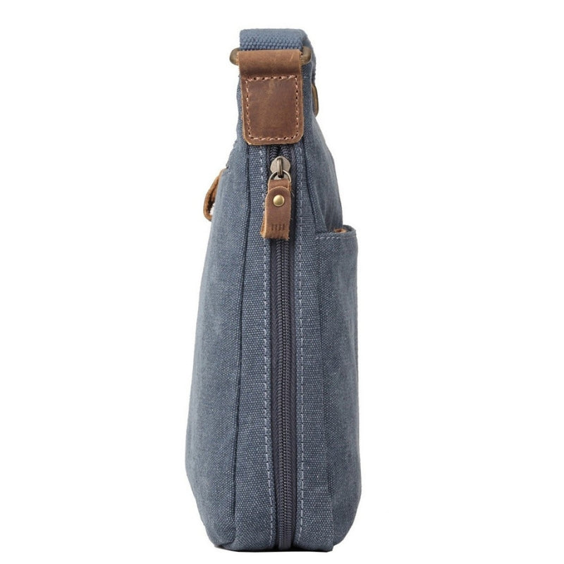 Troop London Classic Small Canvas Across Body Bag - Blue TRP0237 - Funky Gifts NZ