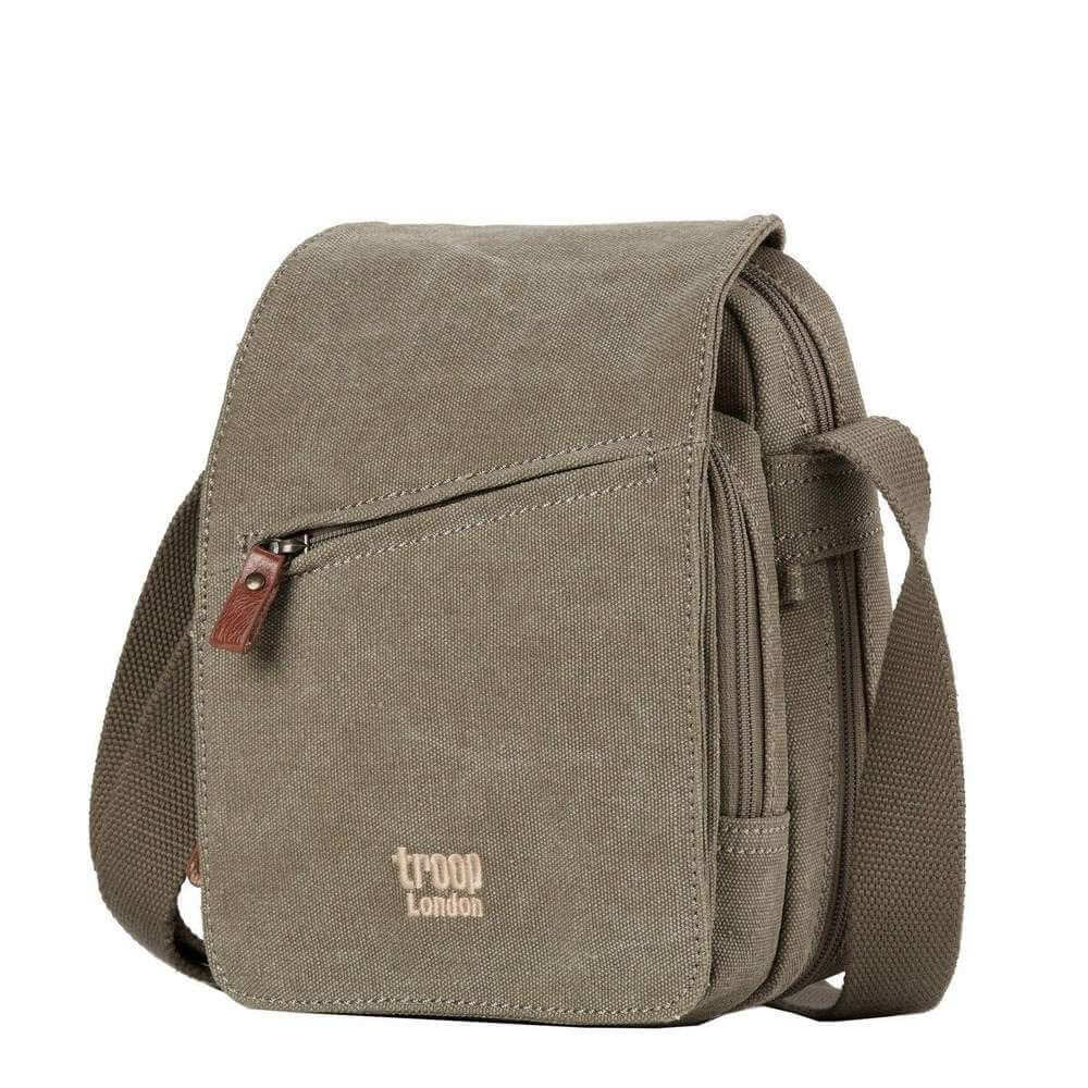 Troop Small Zip Front Cross Body Bag - Khaki TRP0239KH - Funky Gifts NZ