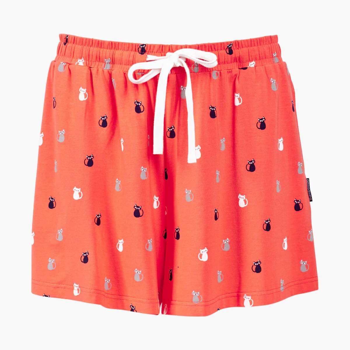 Women's Bamboo Jersey Sleep Short - Kitty Cat - Funky Gifts NZ