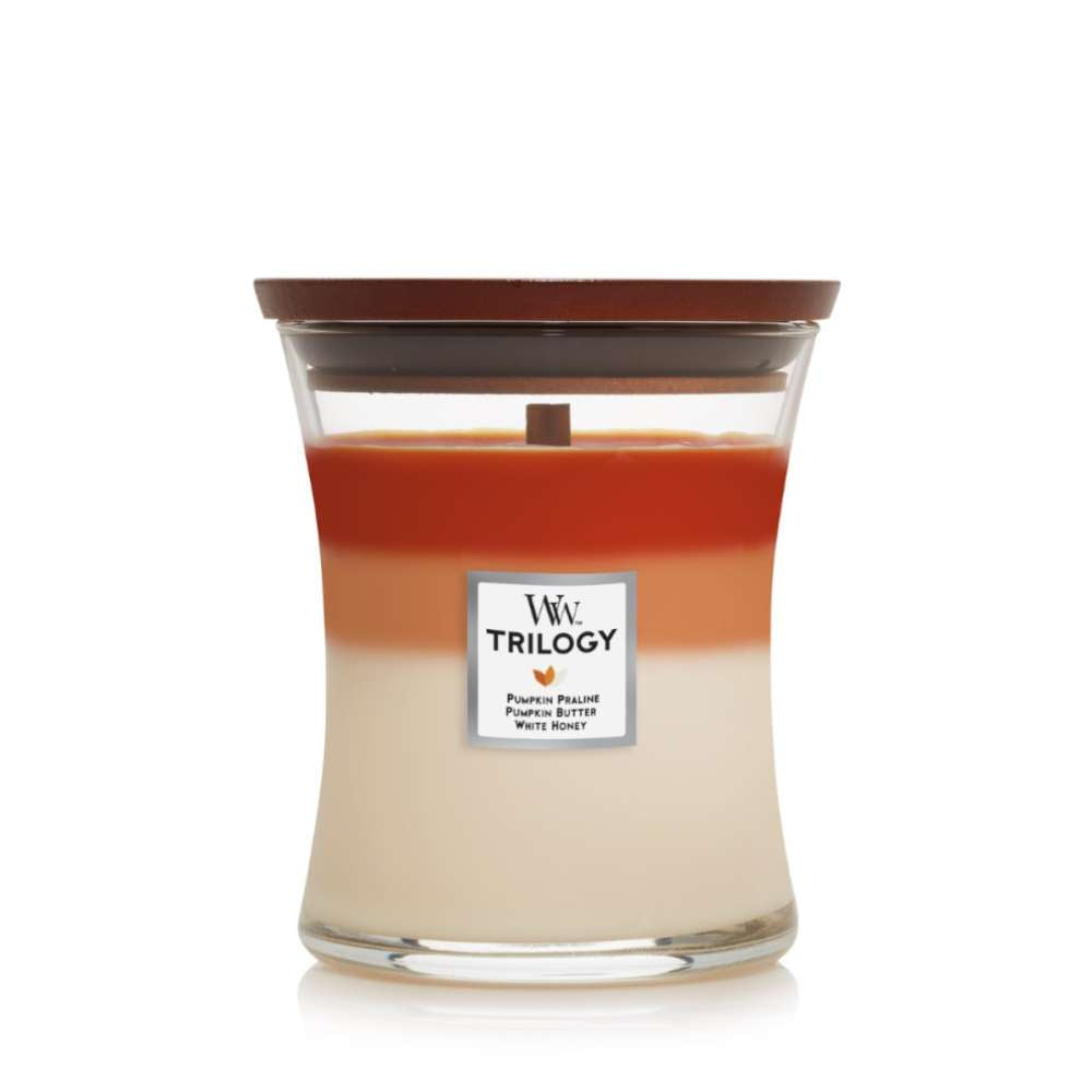 Medium WoodWick Scented Soy Candle - Pumpkin Gourmand - Funky Gifts NZ