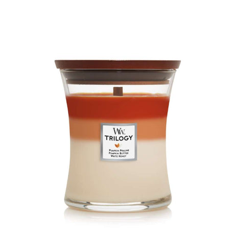 Medium WoodWick Scented Soy Candle - Pumpkin Gourmand - Funky Gifts NZ