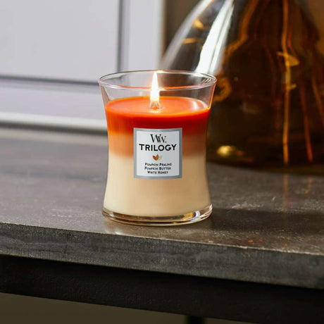 Medium WoodWick Scented Soy Candle - Pumpkin Gourmand - Funky Gifts NZ