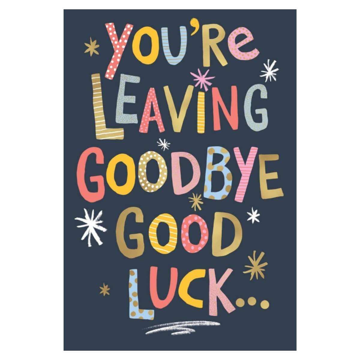Large Greeting Card - Goodbye & Good Luck - Funky Gifts NZ
