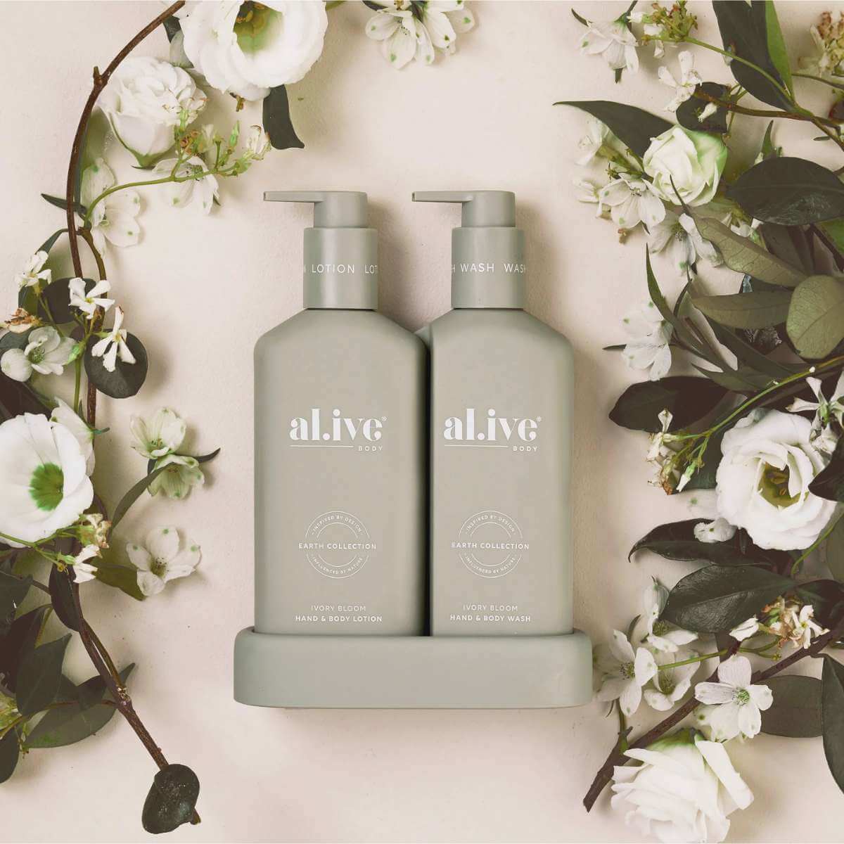 Al.ive Body Compact Bathroom Duo Wash + Lotion - Ivory Bloom - Funky Gifts NZ