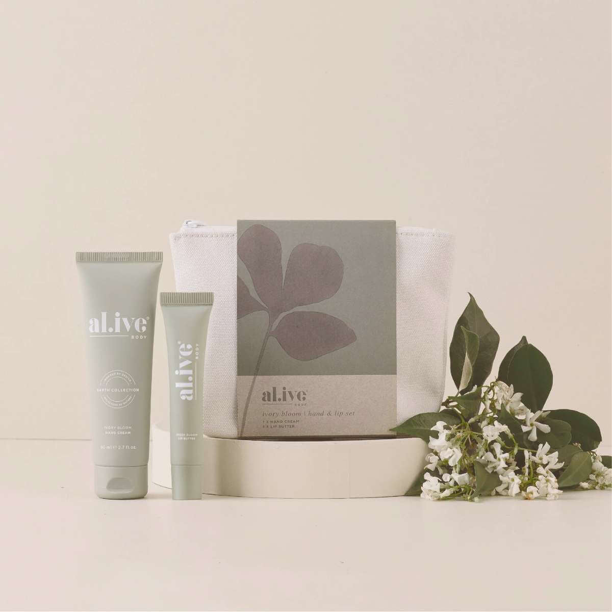 Al.ive Body Hand and Lip Set - Ivory Bloom - Funky Gifts NZ