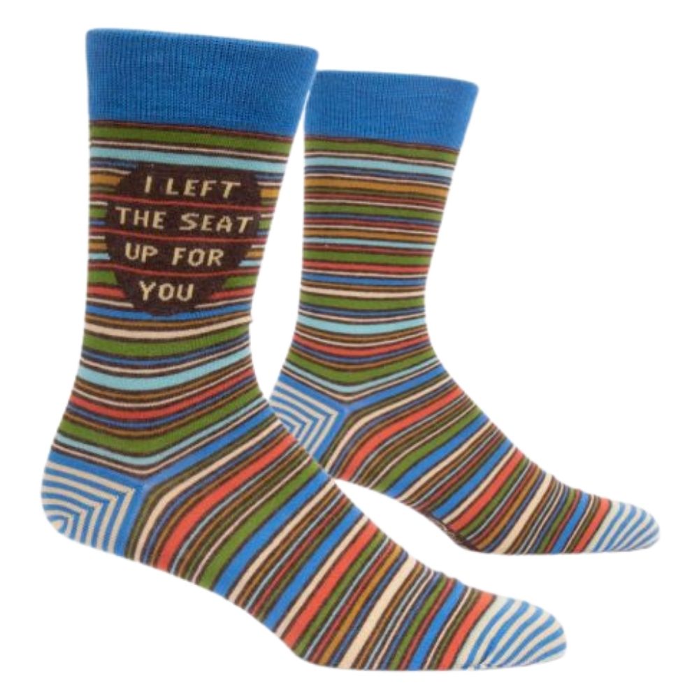 Men's Socks - I Left The Seat Up For You - Blue Q - Funky Gifts NZ