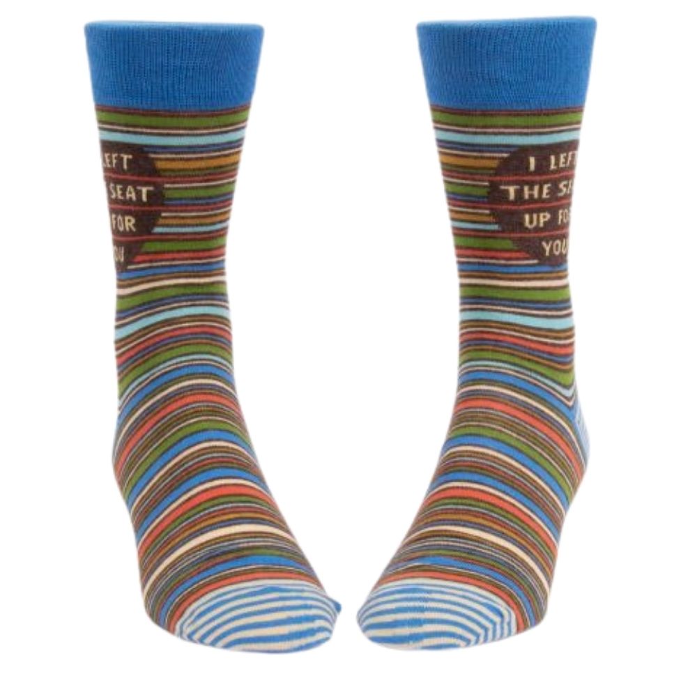 Men's Socks - I Left The Seat Up For You - Blue Q - Funky Gifts NZ