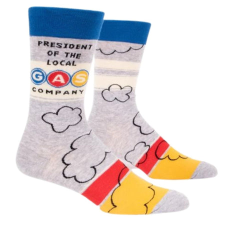Men's Socks – President of the Local Gas Company - Blue Q - Funky Gifts NZ