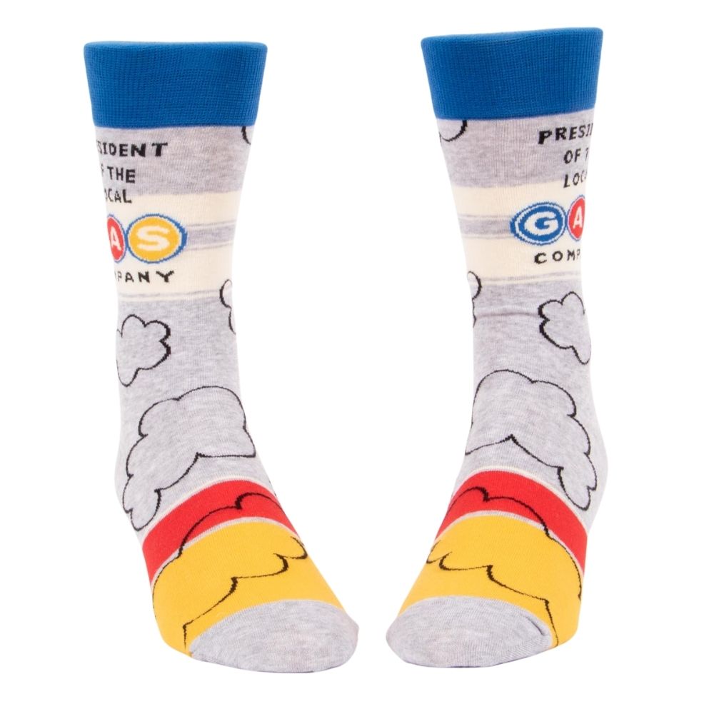 Men's Socks – President of the Local Gas Company - Blue Q - Funky Gifts NZ