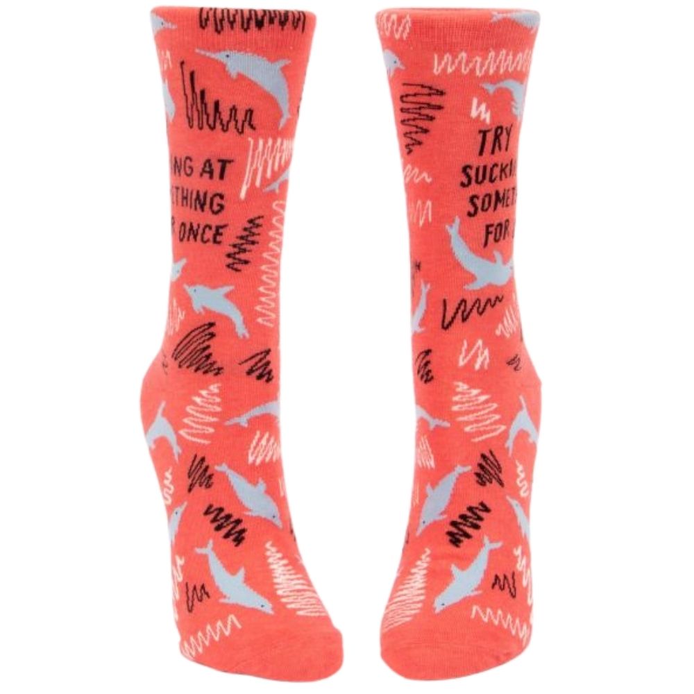 Women's Socks - Try Sucking at Something For Once - Blue Q - Funky Gifts NZ