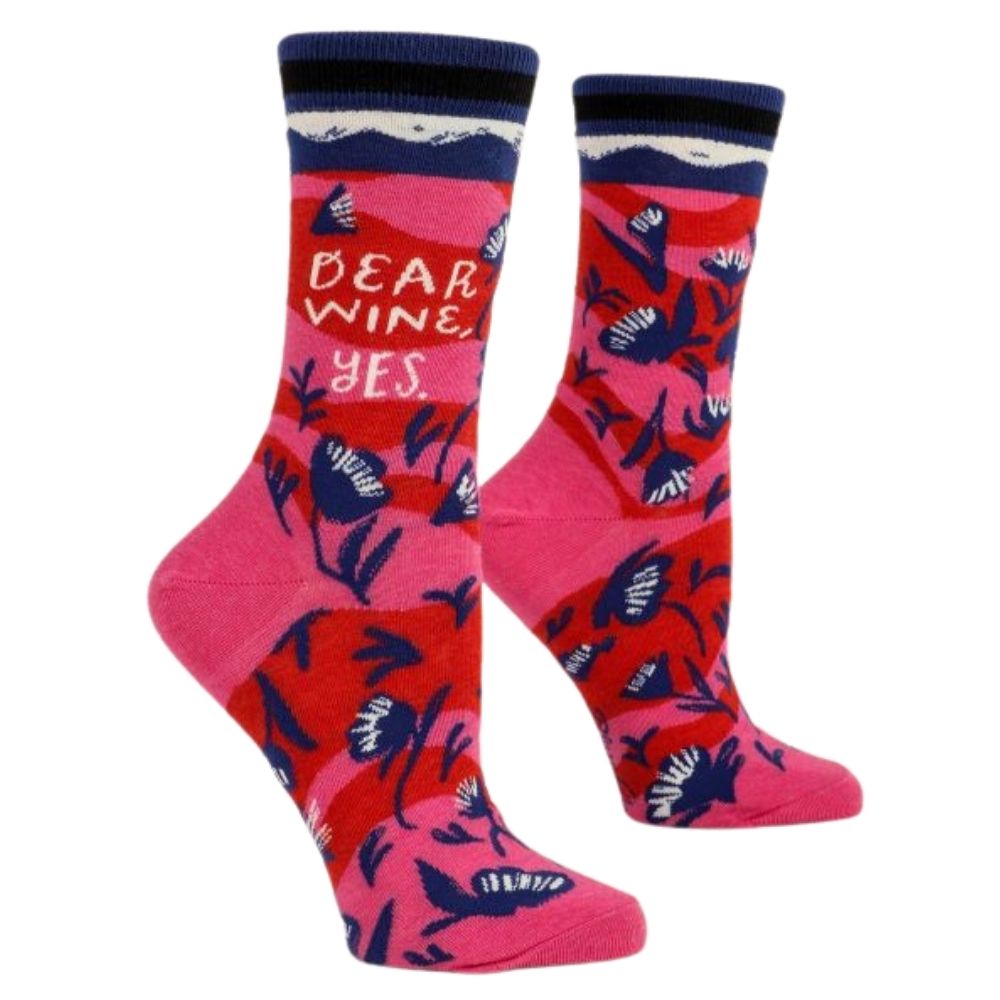 Women's Socks - Dear Wine, Yes - Blue Q - Funky Gifts NZ