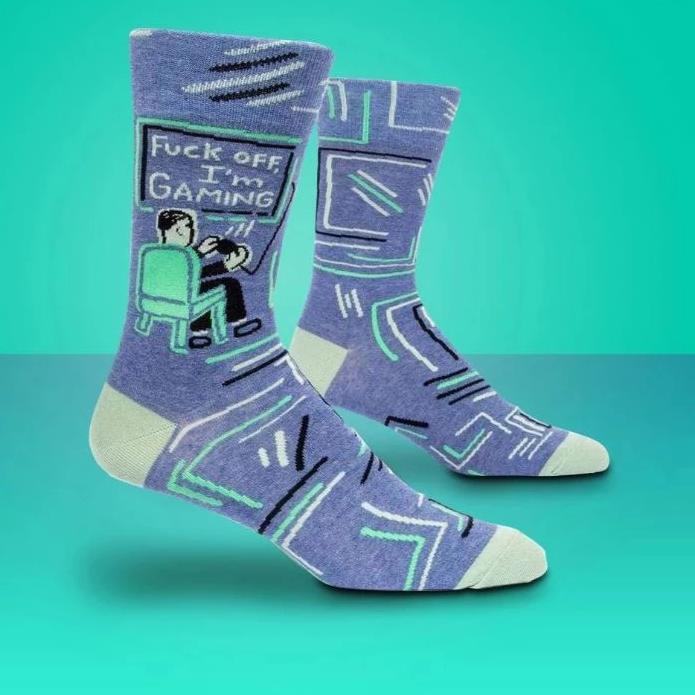 Men's Socks – F*ck Off, I'm Gaming - Blue Q - Funky Gifts NZ