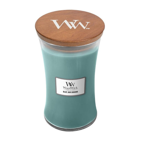 Large WoodWick Scented Soy Candle - Blue Java Banana - Funky Gifts NZ