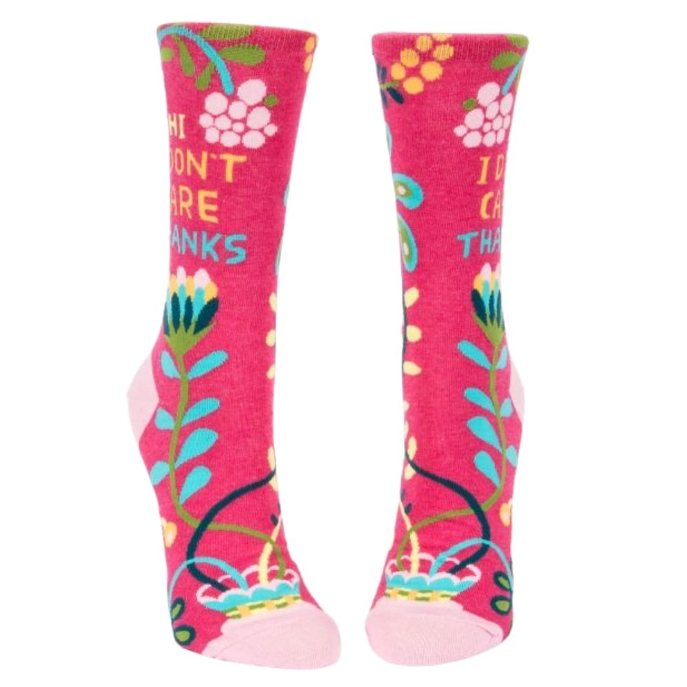 Women's Socks - Hi. I Don't Care Thanks - Blue Q - Funky Gifts NZ