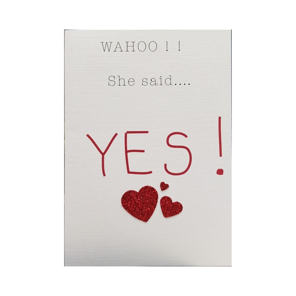 NZ MADE Engagement Card - Wahoo She Said Yes!! - Funky Gifts NZ