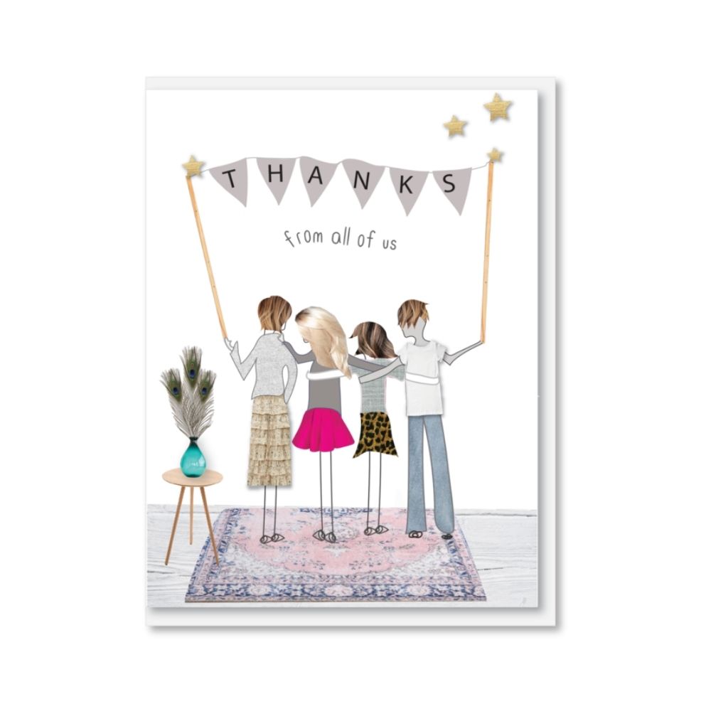 NZ MADE Greeting Card - Thanks from all of Us - Funky Gifts NZ