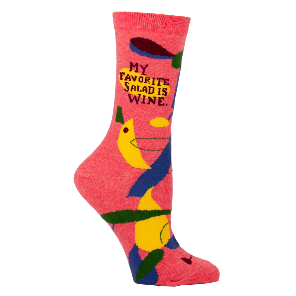 Women's Socks – My Favorite Salad is Wine - Blue Q - Funky Gifts NZ
