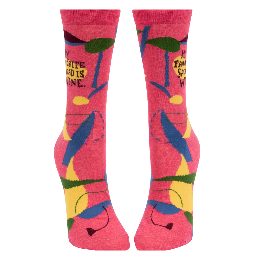 Women's Socks – My Favorite Salad is Wine - Blue Q - Funky Gifts NZ