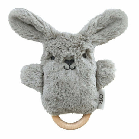 Organic Beechwood Baby Rattle & Teether Toy - Bodhi Bunny - Funky Gifts NZ