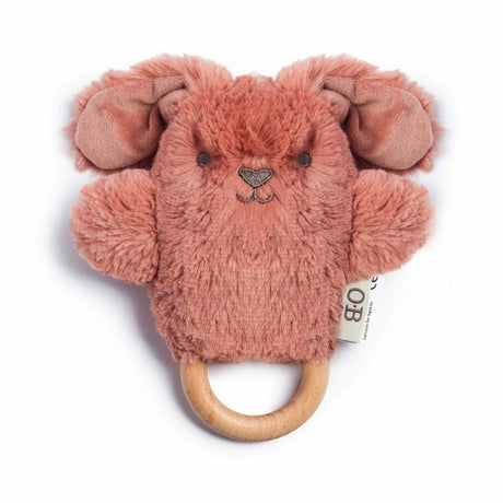 Organic Beechwood Baby Rattle & Teether Toy - Bella Bunny - Funky Gifts NZ